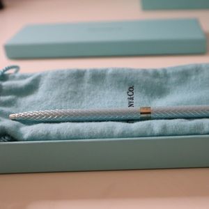 Tiffany & Co Blue Lacquer Silver Pen